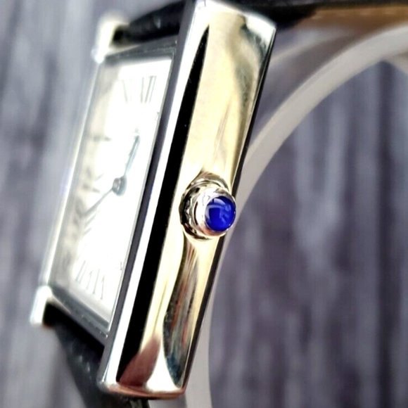 Pierre Lucerne 1888 Tank Swiss Inspired Design Classic Mens Watch Black Band‎ - Picture 4 of 6